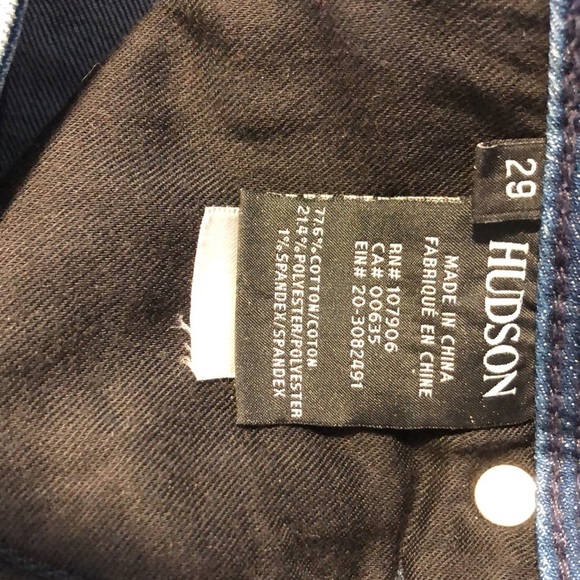 HUDSON Jeans Crop Collin Skinny Mid Rise W/Signature Button Flap 29 EUC - Picture 9 of 10
